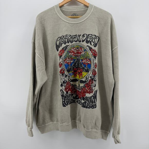 RETRO Grateful Dead Urban Outfitters Unisex L/XL Cotton/Poly Skull Bear Sweater - Picture 1 of 6
